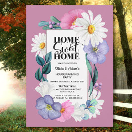 Convites Primavera Floral Home Sweet Home Housearming Party