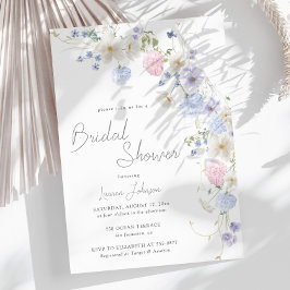 Convites Primavera Flores selvagens Chá de panela rosa púrp