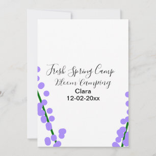 Convites Primavera fresca flores de lavanda de camping nome