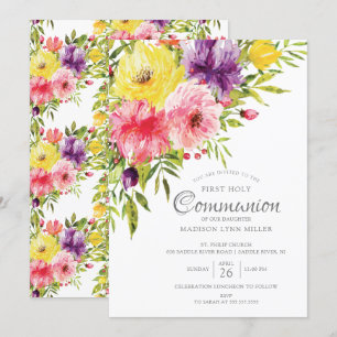 Convites Primavera Garden Floral First Communitation