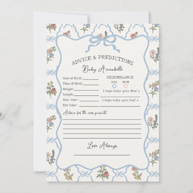 Convites Primavera Garden Party Floral Chá Advice para Bebê (Frente)