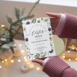 Convites Primavera Inv de Páscoa Floral Elegante Jantar