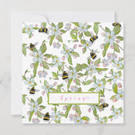 Convites Primavera jardim florescente e mamangabas