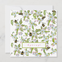 Convites Primavera jardim florescente e mamangabas