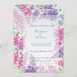 Convites Primavera Lilac Flower Blossom-Floral Casamento