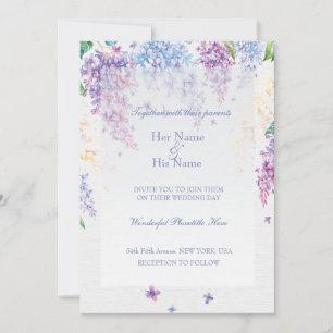 Convites Primavera Lilac Flower Blossom-Floral Casamento