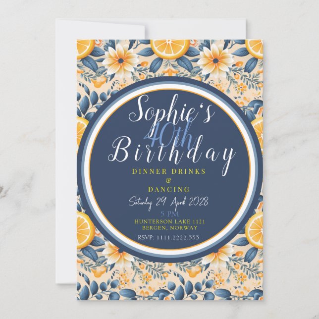 Convites Primavera Limão E Flor Silvestre (Frente)