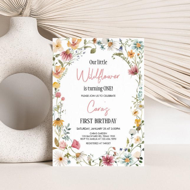 Convites Primavera Little Wilflower Festa de aniversário (Spring Little Wildflower Birthday Party Invitation)