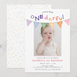 Convites Primavera Menina, primeiro aniversario de Fotograf