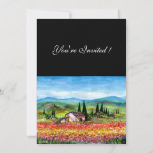 Convites PRIMAVERA NA TOSCANA, vermelho rosa amarelo azul b