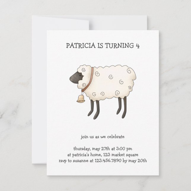 Convites Primavera ・ Ovelha (Frente)