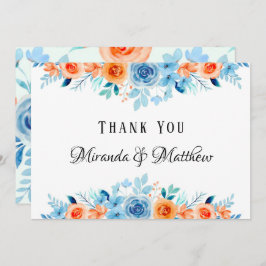 Convites Primavera Paint Blue Orange Florals Casamento Obri