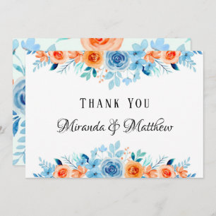 Convites Primavera Paint Blue Orange Florals Casamento Obri