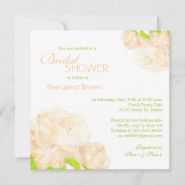 Convites Primavera Peach Peony Boho Chá de panela