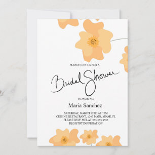 Convites Primavera Pêpy Peach Chá de panela Floral