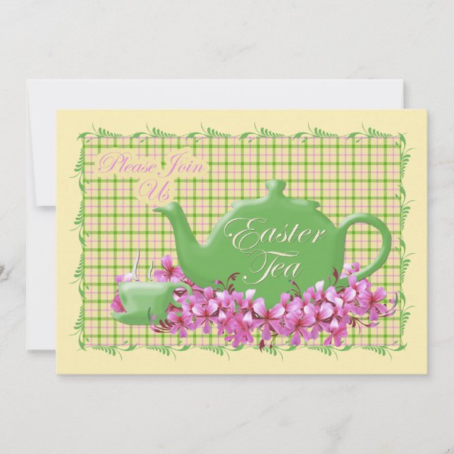 Convites Primavera Pinks e chá de Páscoa (Frente)