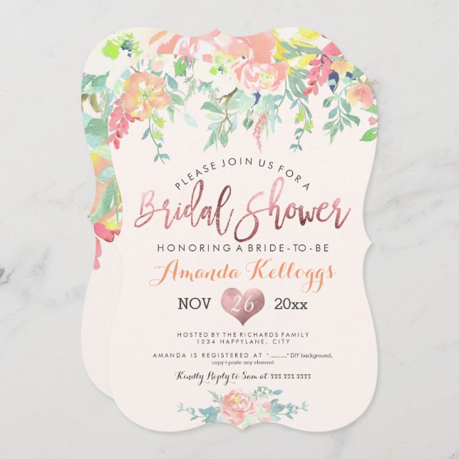 Convites Primavera PixDezines Floral (Frente/Verso)