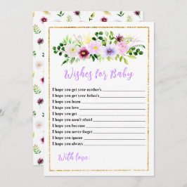 Convites Primavera Purple Floral Chá de fraldas Desejo Para