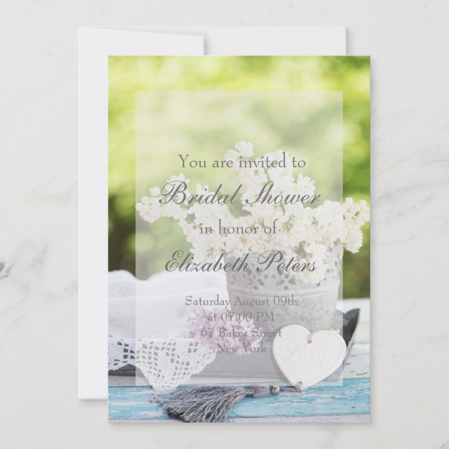 Convites Primavera Romântico Flor Floral Chá de panela Lilá (Frente)