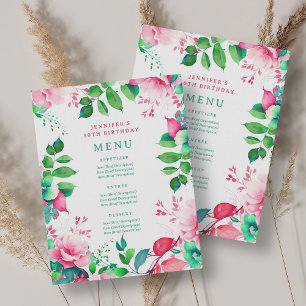 Convites Primavera Summer Watercolor Floral 50th Birthday M