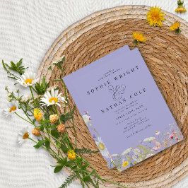 Convites Primavera Summer Wildflower Periwinkle Boho Weddin