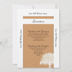 Convites Primavera Tree Brown/White Wedtions Direction Card