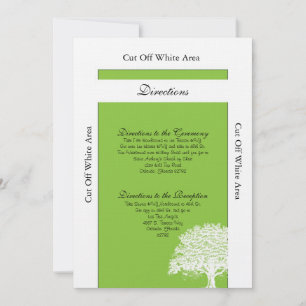 Convites Primavera Tree Green/White Wedding Direction Card