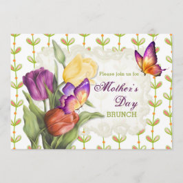 Convites Primavera Tulips 2 Dia de as mães Brunch