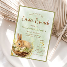 Primavera Watercolor Bunny Páscoa Brunch