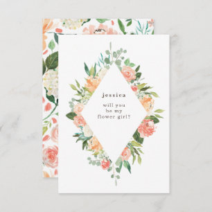 Convites Primavera Watercolor Floral Diamond Flower Girl