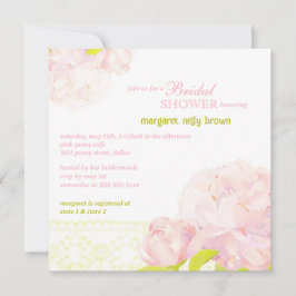 Convites Primavera Watercolor Peony Chá de panela