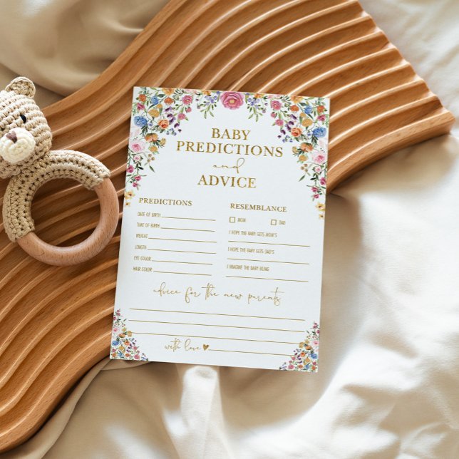 Convites Primavera Wildflower Baby Predictions & Advice Car (Criador carregado)