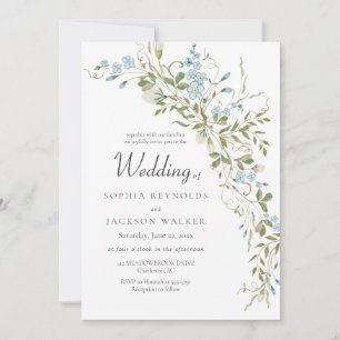 Convites Primavera Wildflower Blue Green Weding