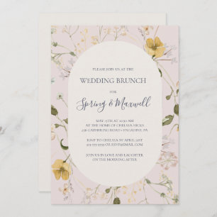 Convites Primavera Wildflower Blush Wedch Brunch
