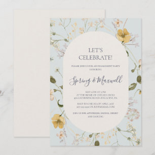 Convites Primavera Wildflower   Celebração De Vamos Azul 