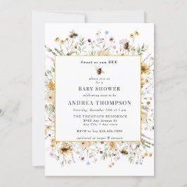 Convites Primavera Wildflower | Chá de fraldas de abelhas