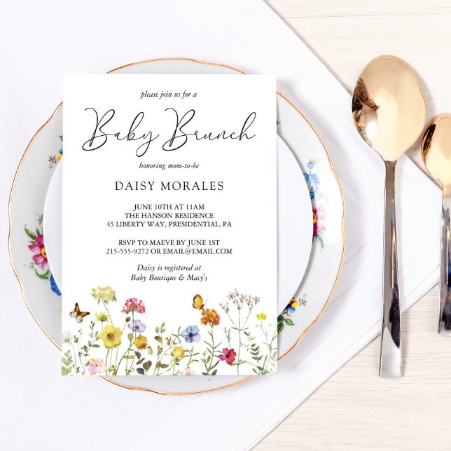 Convites Primavera Wildflower Colorful Botanic Baby Brunch (Criador carregado)