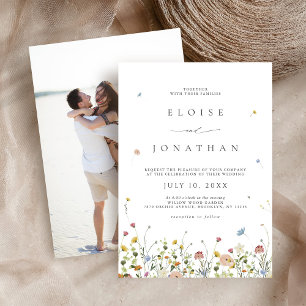 Convites Primavera Wildflower Garden Floral Boho Casamento 