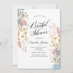 Convites Primavera Wildflower Meadow Chá de panela Seco