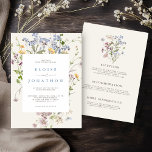 Convites Primavera Wildflower Meadow Garden - Casamento<br><div class="desc">Capturar a beleza da natureza no seu dia especial com os nossos agradáveis convites para casamentos de cor de água de flor silvestre. Elegante, único e florescendo com amor. Use os campos de texto para personalizar o cartão com seu próprio texto e detalhes. Se quiser alterar o estilo da fonte,...</div>
