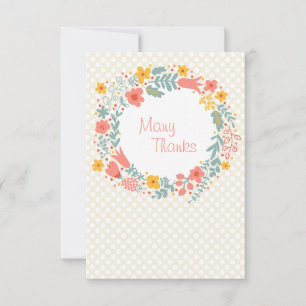Convites Primavera Wreath Obrigado Notecard