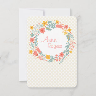 Convites Primavera Wreath Obrigado/Notecard 2