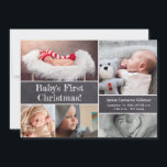 Convites Primeira colagem de Foto do Quadro de Natal do Beb<br><div class="desc">Capture a magia do primeiro Natal do seu bebê com este charmoso e personalizável convite para colagens de fotos. Projetado com um tema do quadro, ele permite personalizar o cartão com fotos adoráveis de seu recém-nascido. Celebre este marco especial compartilhando a alegria e entusiasmo do primeiro Natal do seu bebê...</div>