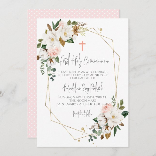 Convites Primeira Comunhão (Frente/Verso)