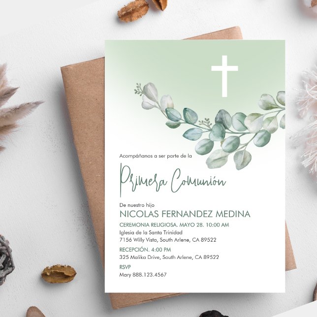 Convites Primeira Comunhão Católica da Espanha (Criador carregado)
