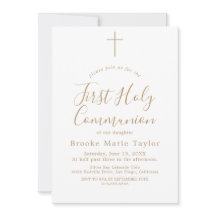 Primeira Comunhão com Caligrafia em Ouro Delicado