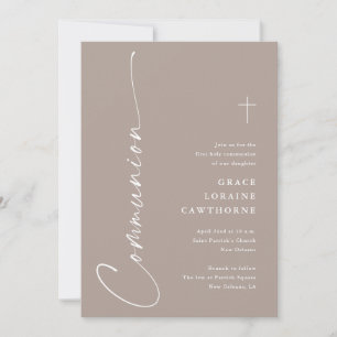Convites Primeira Comunhão Moderna e Elegante em Script Neu