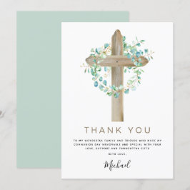 Convites Primeira Comunhão Obrigado Sage Eucalyptus Inv