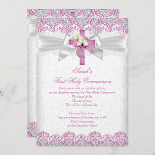 Convites Primeira Comunhão Sagrada 1rua Meninas Cruzam Lace