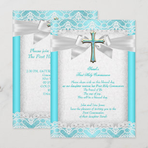 Convites Primeira Comunhão Sagrada 1rua Rapariga Cruzando T